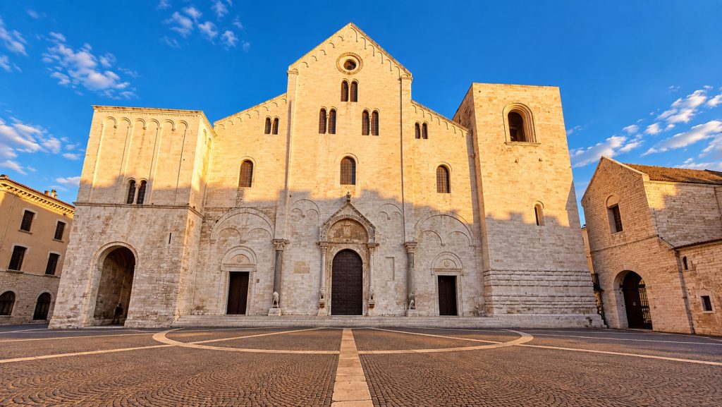 Cattedrale romanica nella piazza dorata